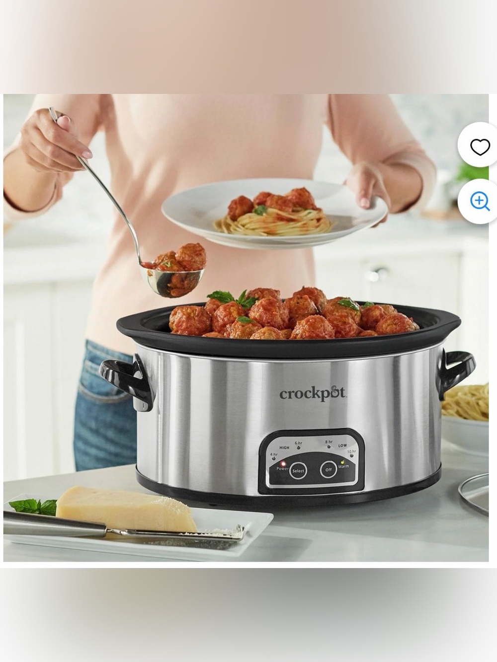 Crock-Pot 6-Quart One-Touch Slow Cooker, Stainless Steel
